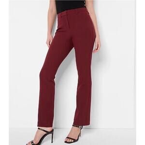 Express High Waisted Supersoft Twill Bootcut Pants Burgundy Workwear Chic 2R